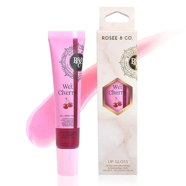 ROSÉE & CO Rosee Lip Gloss Vegan & Cruelty Free Treatment, Professional Make up, Long Lasting Glossy with Shea Butter, Moi...