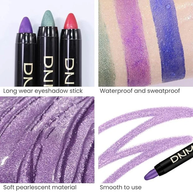 Kaely 2Pcs Cream Eyeshadow Sticks Set for Eyes Waterproof,Blue Shimmer & Purple Shimmer Matte Eye shadow Stick Pencil Pen ...
