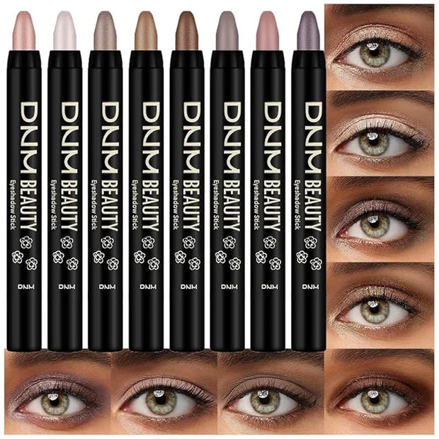 Kaely 8Pcs Cream Eyeshadow Stick Set for Older Women, Champagne Pearl Taupe Bronze Cocoa Stone Putty Smoky Amethyst, Matte...