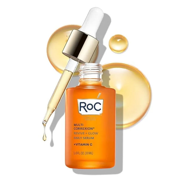 RoC Multi Correxion Revive + Glow 10% Active Vitamin C Serum for Face, Daily Anti-Aging Wrinkle and Skin Tone Skin Care Tr...
