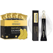 24k Gold Eye Patches (50 Pairs) & Eye Cream For Wrinkles, Eye Masks for Dark Circles and Puffiness, Peptides + Caffeine An...