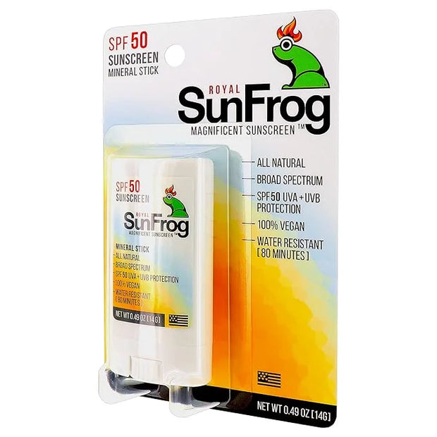 Royal SunFrog | All Natural SPF-50 Sunscreen Mineral Stick | 100% Vegan, Broad Spectrum UVA + UVB, Roll On Sunscreen Stick...