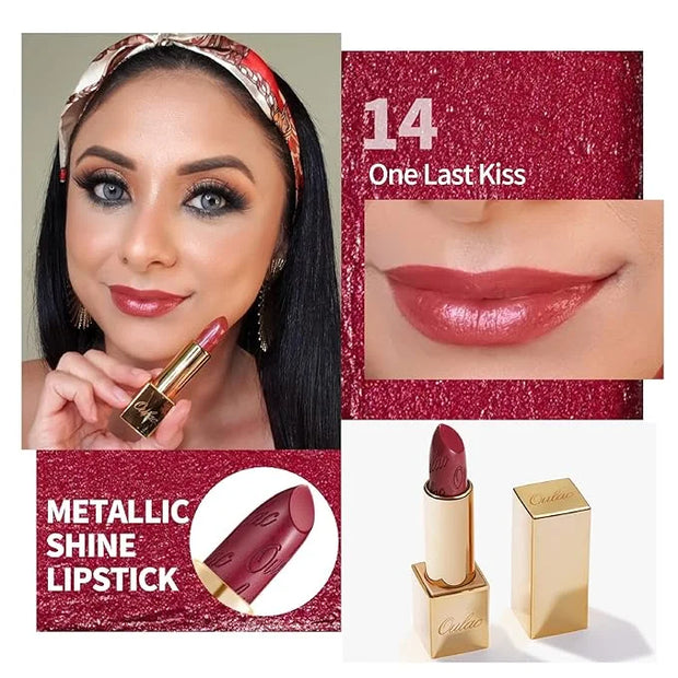 Oulac Metallic Lipstick Set- Dark Lipcolor with Moisturizing Formula, Vegan Beauty, Full-Coverage Lip Color, Christmas Gif...