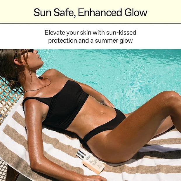 Everyday Humans SPF30 Sheer Body Glow Oil with Gold Mica | Sun Glazed Hydrating UV Protection Vegan Cruelty Free 5.1 Fl Oz...