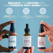 Eva Naturals Facelift in a Bottle - 3-in-1 Anti-Aging Set with Retinol Serum, Vitamin C Serum and Eye Gel - Formulated to ...