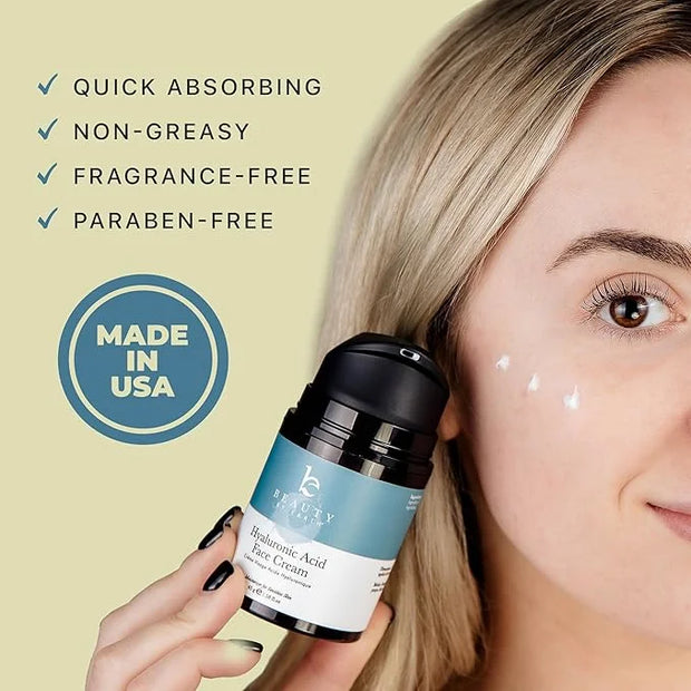 Hyaluronic Acid Moisturizer for Face - USA Made with Organic & Natural Ingredients, Hydrating Anti Aging Face Moisturizer ...