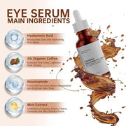 Caffeine Solution 5% + EGCG Eye Serum for Skin Care Caffeine Eye Hyaluronic Acid Reducing Puffiness and Dark Circles, Niac...