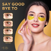 24k Gold Under Eye Patches (20 Pairs), facial wrinkle patches, Hyaluronic Acid, Aloe Vera, Collagen Skin Care anti wrinkle...