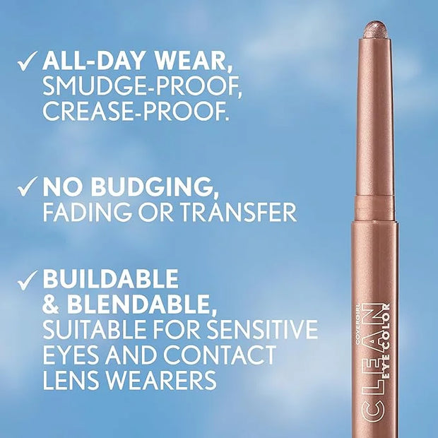 Covergirl Clean Eye Color, Rose Copper, Eyeshadow Sticks, Ultra Creamy Formula, Lightweight, Buildable Formula, Lasts All ...