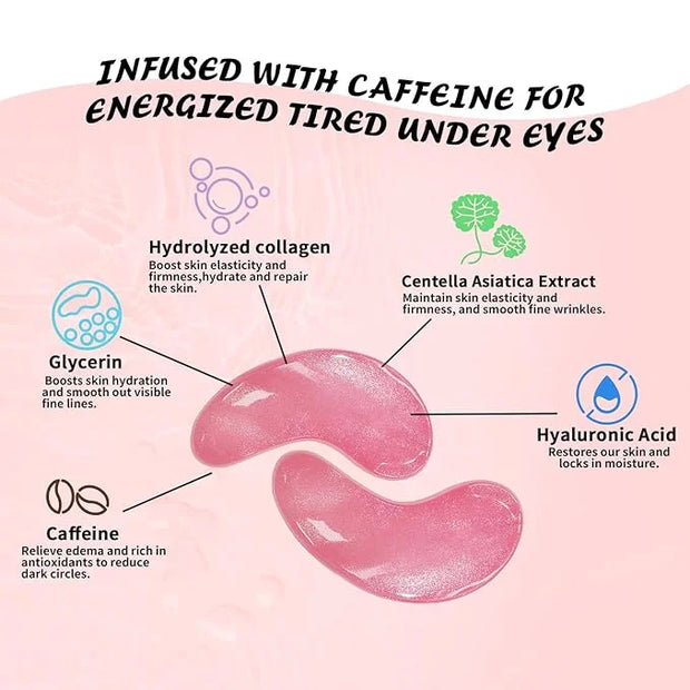 Under Eye Patches (50 Pairs), Caffeine Eye Masks for Dark Circles Puffy Eyes Undereye Bags, Collagen Eye Patches for Wrink...