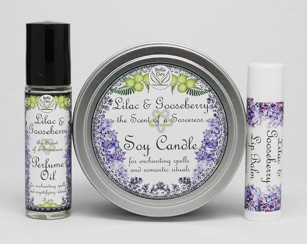Lilac & Gooseberry Gift Set | Perfume with Soy Candle Tin and Lip Balm | Full Size Products | Yennefer Scent of a Sorceres...