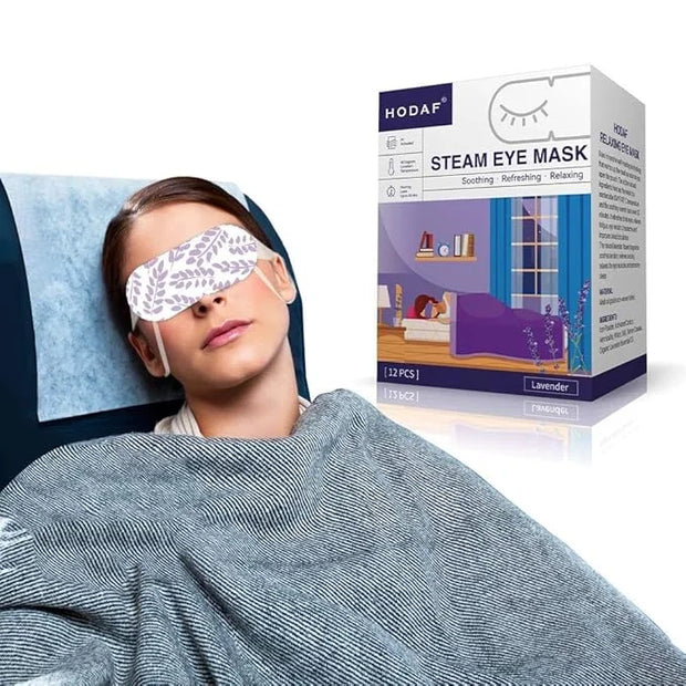 12 Packs Lavender Steam Eye Mask for Dry eyes, Heated eye mask Reduces Dark circle puffiness, Disposable Eye compress warm...