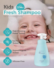 Kids' Fresh Shampoo - Korean Kids Scalp Purifying Shampoo - Gentle Deep Cleansing for Oily, Smelly Scalps - Low pH & Silic...