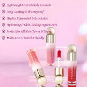 UCANBE 3PCS Liquid Blush Makeup Set – Dewy Cream Cheek Tint for Face – Blendable Long-Lasting Lightweight Natural Flushed ...