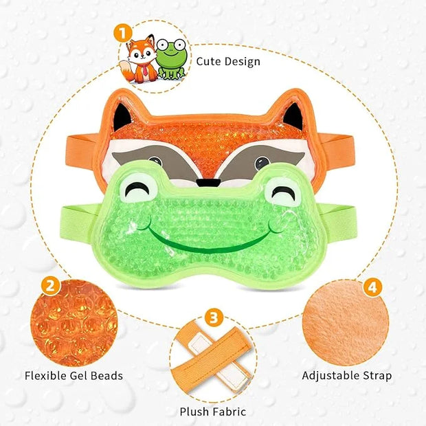 Bundle of CONBELLA Cold Face Eye Masks Ice Face Mask Hot Cold Compress and 2PCS Adorable Cooling Eye Mask Gel Eye Mask - P...