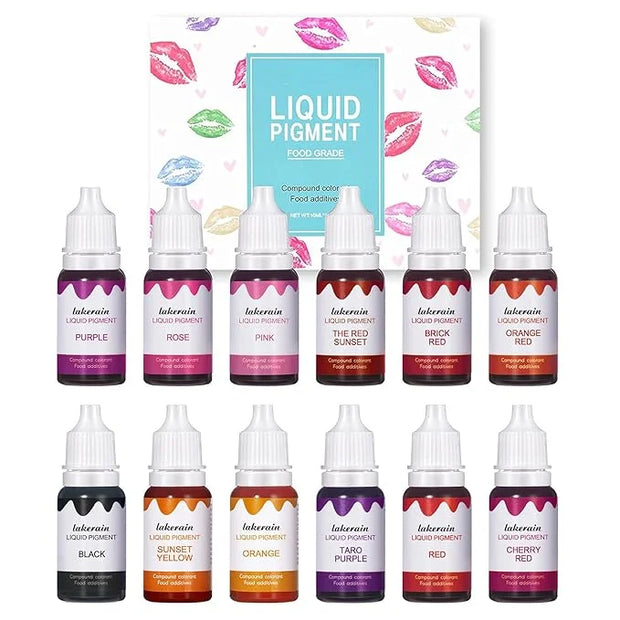 BONNIE CHOICE 12 Colors Liquid Lip Gloss Pigment Set, DIY Lipstick Liquid Pigment for Set Making Lip Gloss, DIY Lip Cosmet...