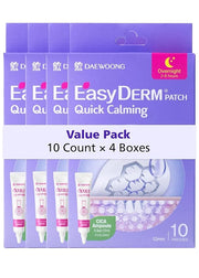 EasyDerm Quick Calming Magnesium Patches – 40 Patches (4 Pack), Hydrocolloid Acne Spot Treatment with Tea Tree & Cica, Bul...