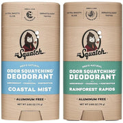 Dr. Squatch Natural Deodorant for Men - Odor-Squatching Aluminum Free - Coastal Mist & Rainforest Rapids (2.65 oz, 2-Pack)...