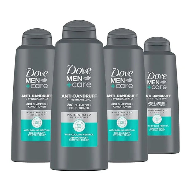 DOVE MEN + CARE 2 in 1 Shampoo and Conditioner Dandruff Defense 4 Count 20.4 oz - Product Image