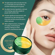 Under Eye Masks，Golden Cucumber Eye Mask 60 Tablets Set，Eye Mask for Fine Lines, Wrinkles, Dark Circles and Eye Puffiness，...