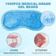 2Pack Cold Cooling Eye Mask, Reusable Hot Colder Therapy Gel Bead with Plush Backing for Puffiness Migraine Stress Relief ...