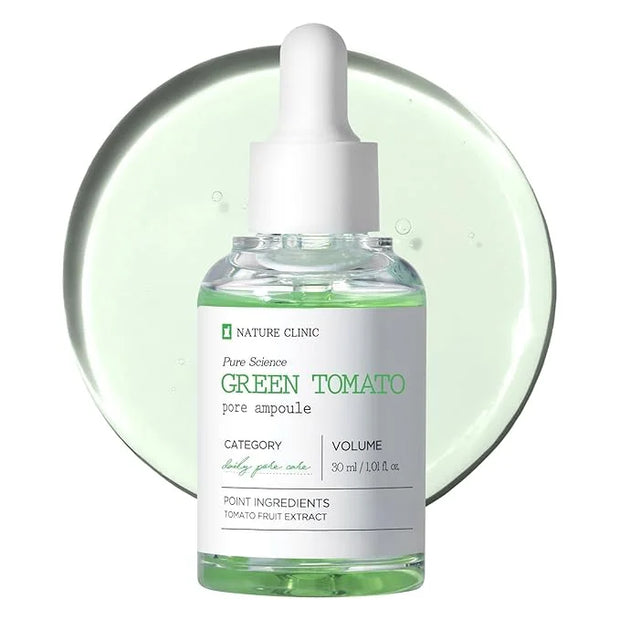 Green Tomato Pore Ampoule with Green Tomato, Witch Hazel and Hyaluronic Acid for Face Moisturizer and Pore Minimizing Trea...