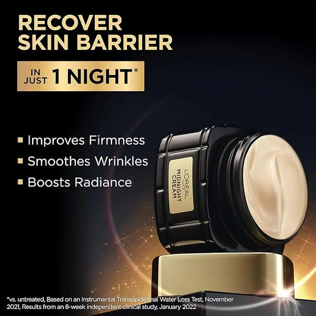 L'Oreal Paris Age Perfect Anti-Aging Midnight Cream, Reduce Wrinkles & Firm 1.7oz + Serum Sample - Product Image
