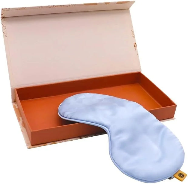 Premium 25 Momme Mulberry Silk Eye Mask for Sleeping (Frosty Blue) - Product Image