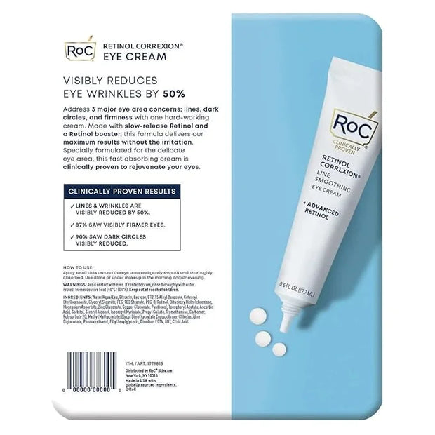 Eye See RoC Line Smoothing Eye Cream, 0.6 Fluid Ounce (Pack of 3) - Product Image