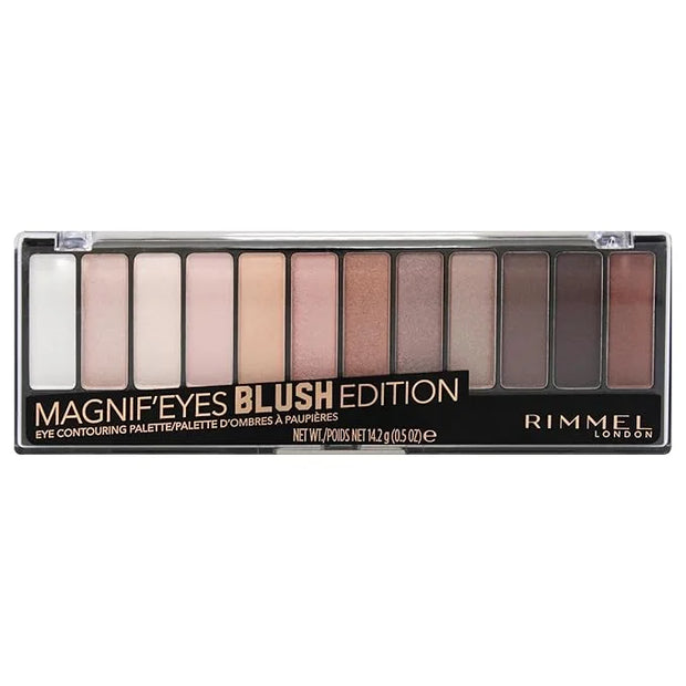 Rimmel London Magnif'Eyes Eyeshadow Palette, 12 Shades, Blendable Formula, Versatile, 002, Blush, 0.5oz - Product Image