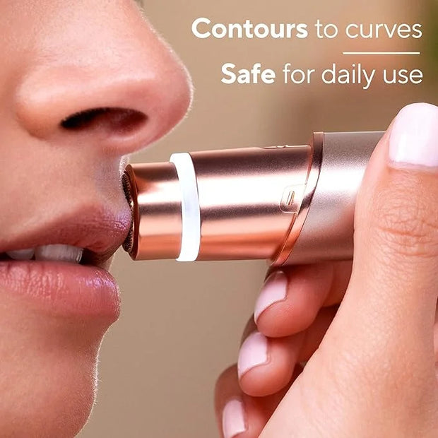 Finishing Touch Flawless Facial Hair Remover for Women, Rose Gold Electric Face Razor with LED Light, Recyclable Packaging...