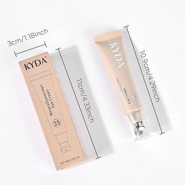 Mineral Sunscreen Eye Cream, 3-in-1 Anti-Aging Sunscreen Under Eye Treatment Cream, SPF 35, Mineral Concealer for Smooth E...