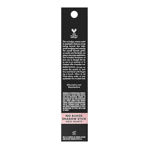 e.l.f. No Budge Shadow Stick, Long-Lasting Cream Eyeshadow Stick For High-Pigment, Metallic Color, Vegan & Cruelty-Free, R...