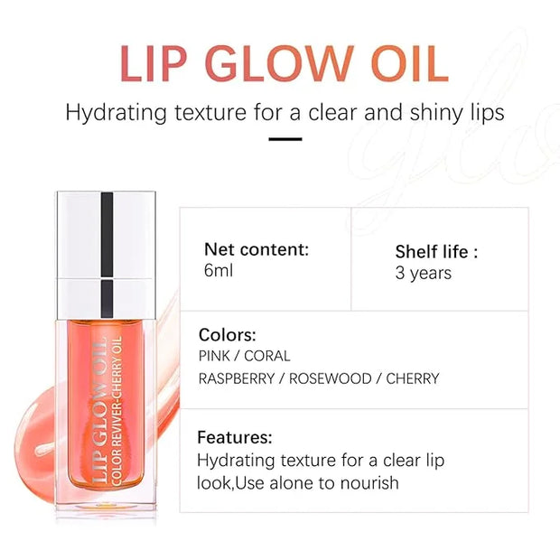 6ml Hydrating Lip Glow Oil, Transparent Plumping Lip 6ml