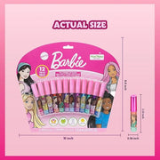 Barbie 12 Piece Plant Based Lip Gloss, Girls Party Favors, First Makeup Set for Girl, Perfect for Parties, Sleepovers, and...
