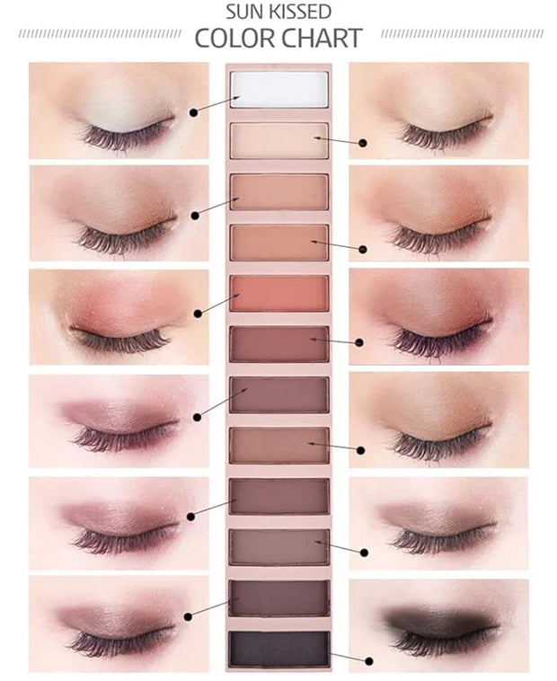 BestLand 2 Pack 12 Colors Makeup Nude Colors Eyeshadow Palette Natural Nude Matte Shimmer Glitter Pigment Eye Shadow Palle...