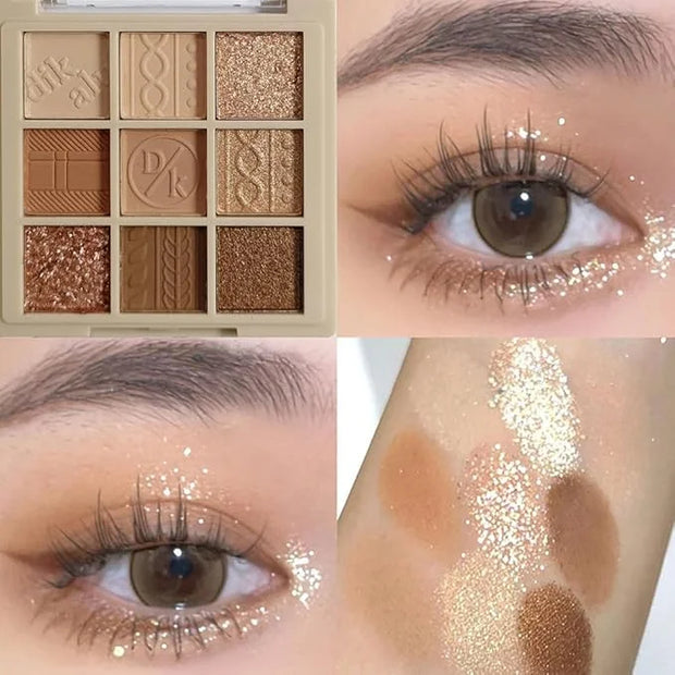 Eyeshadow Palette Makeup- 9 Colors Eyeshadow Palette Matte Shimmer Korean Natural Eye Shadow palettes Highly Pigmented Nat...