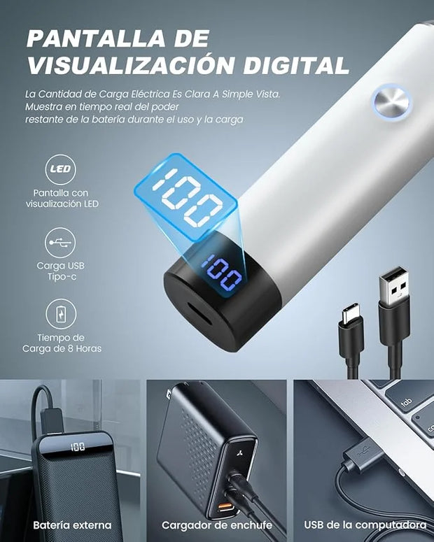 Ear & Nose Hair Trimmer with LED Display for Men Women,Painless USB Rechargeable Eyebrow & Facial & Nose Hair Trimmer Clip...