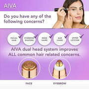 SPA SCIENCES - AIVA - The 2-in-1 Facial Hair Remover & Eyebrow Trimmer with Built-in LED Lights - Product Image