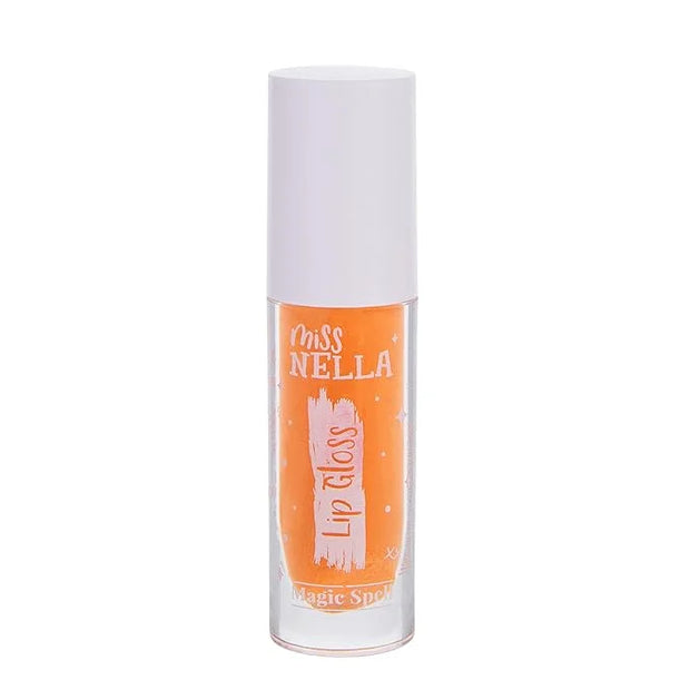 MISS NELLA Magic Spell Lip Gloss, Peach hydrating children Lip Gloss, watermelon scent, gentle on the skin. gives a sheer ...