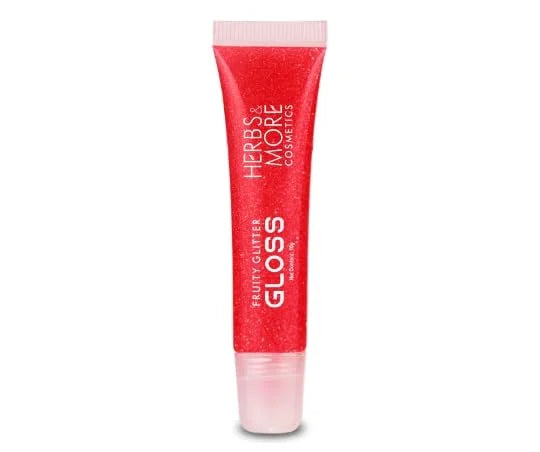 Herbs & More Cosmetics Fruity Lip Gloss Glitter – High Shine, Long-Lasting Moisture, Lightweight Non-Sticky Formula for Sp...