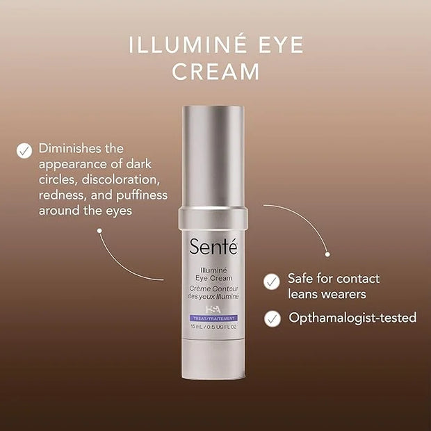 Senté Illuminé Eye Cream | Diminish Dark Circles, Discoloration, Redness, and Puffiness Around The Eyes | with Patented HS...