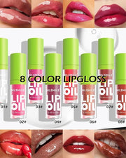 4 Colors Lip Oil Lip Glaze,Hydrating Tinted Plumping Lip Gloss,Clear Pink Shiny Glow Reviver Lip Care Oil,Longlasting Non-...