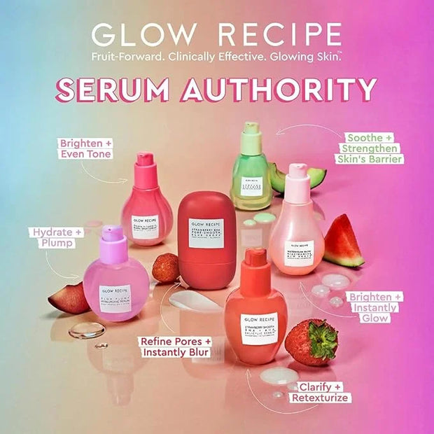 Glow Recipe Soothe, Glow & Bright Gift Set - Niacinamide Dew Drops Illuminating Primer & Avocado Ceramide Facial Serum & G...