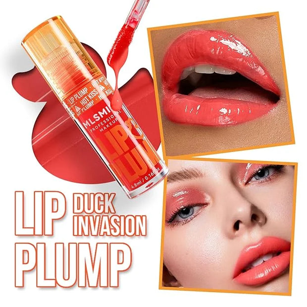 3 Colors Duck Lip Plumper Gloss,High Pigment Plumping Lip Gloss,Hydrating Lip Glow Oil, Lip Balm for women, Vegan Lip Make...