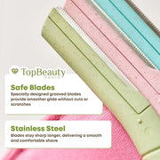 Paris Women Facial Eco Razors - 3 pcs per pack - Wheat Straw Eyebrow Razors - Multipurpose Facial Body Hair Peach Fuzz Rem...
