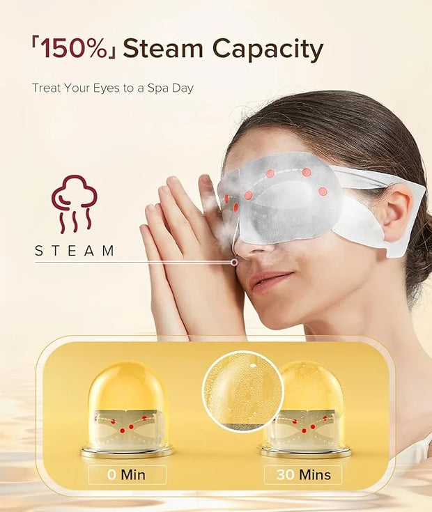 21 Packs Men's Steam Eye Mask, 3D Self Heated, Natural Cotton, Steam Eye Mask for Sleeping, Relaxation, Disposable, Spa, T...