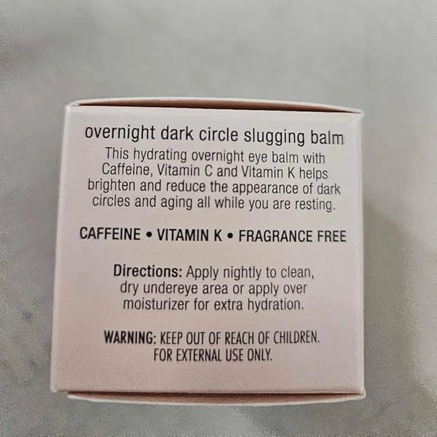 Jouer Luminize Overnight Dark Circle Slugging Balm – Fragrance Free, Caffeine Eye Cream, Overnight Eye Treatment, Brighten...