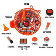 Miraculous Ladybug Kids Makeup Set - 10 Piece Bag with Nail Polish, Hair Chalk, Stickers & More - Safe, Non-Toxic Pretend ...