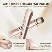 2025 New 2-in-1 Electric Shaver & Bikini Trimmer for Women & Womens Electric Razor, IPX7 Waterproof Wet&Dry Body Hair Remo...